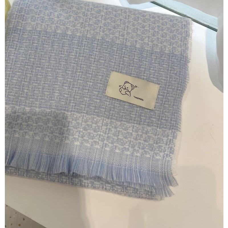 Korean Style New Winter Scarf Warm Imitation Cashmere Tassel Cute Bear Logo Scarf Fashionable and Versatile Women's Shawl