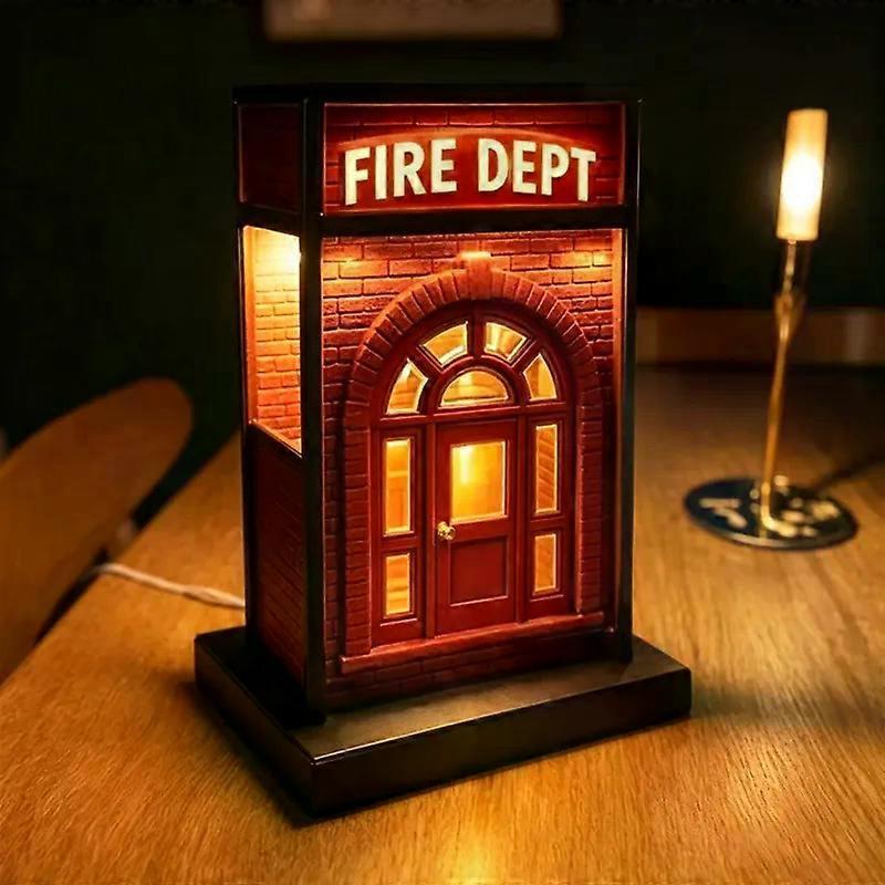 Fire Dept Vintage Lamp, Fire Department Retro Desk Lamp, Home Atmosphere Light