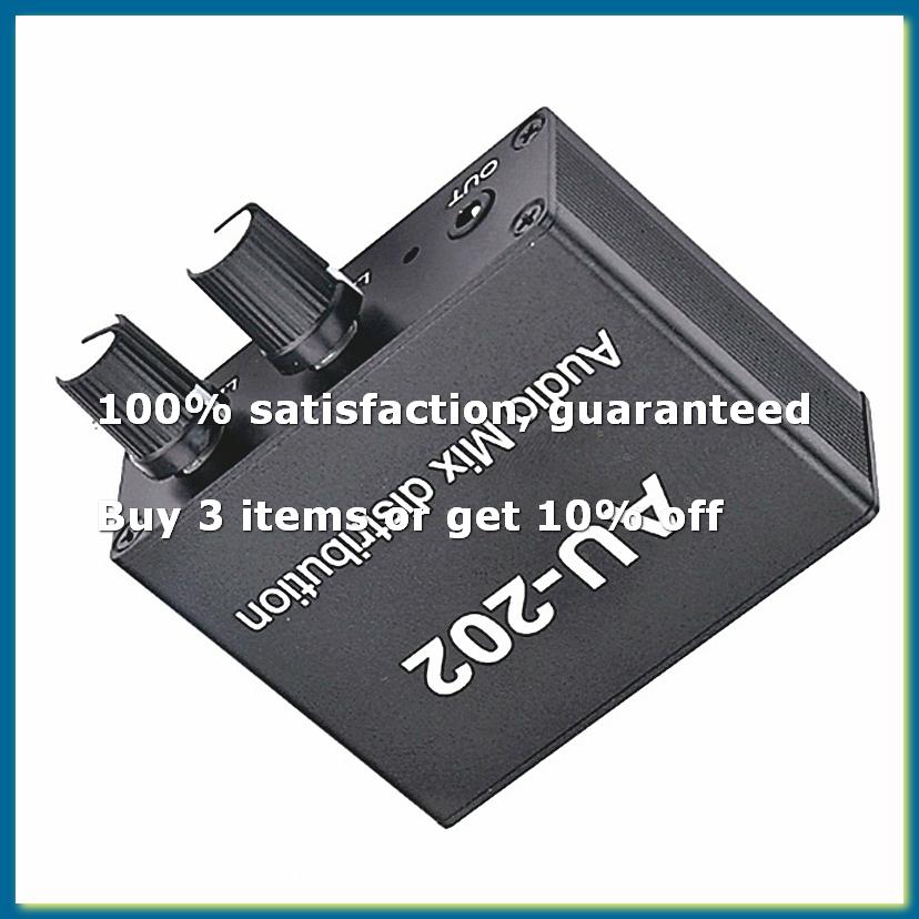 AU-202 2 Input 2 Output Stereo Mixer Audio Distributor for Headphone External Power AMP Volume Alone Control-DTA9Good product