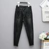Женские весенние и осенние четырехсезонные тонкие однотонные свободные тонкие повседневные длинные эластичные джинсы больших размеров
