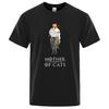 Cartoons Mother Of Cats Funny Print Tshirt Men Oversized Breathable Menswear Cotton Summer T-Shirts Casual Crewneck Men 80493