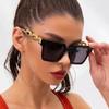New Women Sunglasses Chain Anti Uv Sun Glasses Fashionable Square Frame Women High-End Eyeglasses Casual Outdoor Glasses