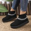 Fashion 2026 Winter New Fashion Round Toe Elegant Women Snow Boots Flat Soft Students Plus Velvet Warm Ankle Boots Women's Fur Boots