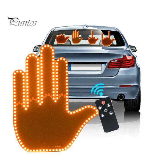 Автомобильный задний фонарь с жестами, светодиодный индикатор с дистанционным управлением, простая установка, знак на заднем стекле, автомобильный индикатор с питанием от аккумулятора, автомобильный гаджет для развлечения, безопасности