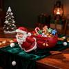Christmas Sculpture Santa Claus Statue with Storage Bowl Ornament Candy Tray Gift Key Holder for