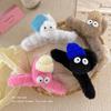 Cartoon Plush Soot Ball Big Eyes Claw Clip Hairpin - Cute Shark Design for Women's Updo