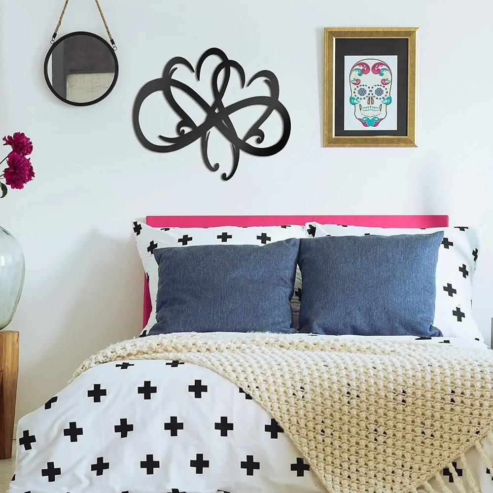 Двойной настенный декор в виде сердца с изображением бесконечности из стали – элегантный настенный знак в виде металлического сердца, идеально подходящий для дома, гостиной в романтическом и современном стиле