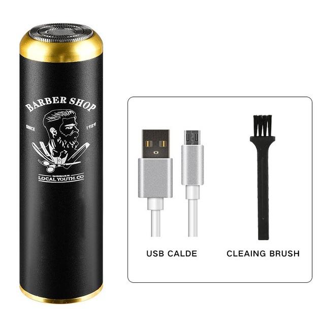 Винтажная перезаряжаемая бритва, триммер для бороды, металлический триммер для волос, мужская профессиональная электрическая машинка для стрижки волос USB