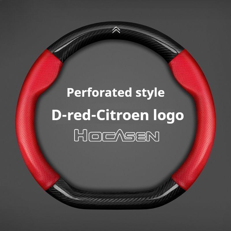 Carbon Fiber leather Steering Wheel Cover For Citroen C1 C2 C3 C4 C5 C6 C4L Berlingo Picasso Aircross Sega Ely See Accessories aik256