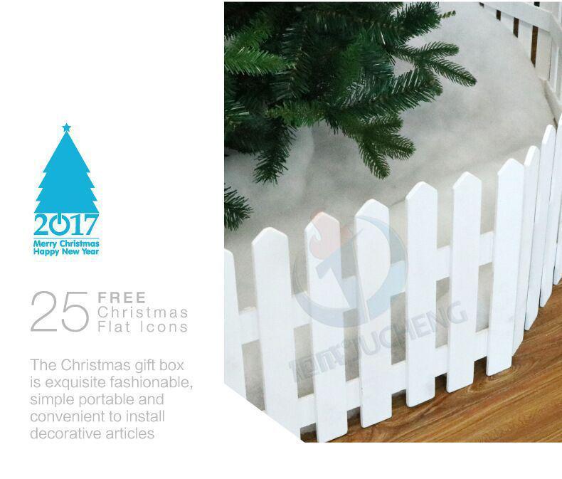 1.6m Christmas Wooden Fence for Tree & Window Decor