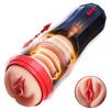3 In 1 Thrusting Male Masturbators Cup with Realistic Pocket Pussy Sleeve, 5 Telescopic & 10 Vibrations Mode & 360° Full Blowjob Stroker Masturbator