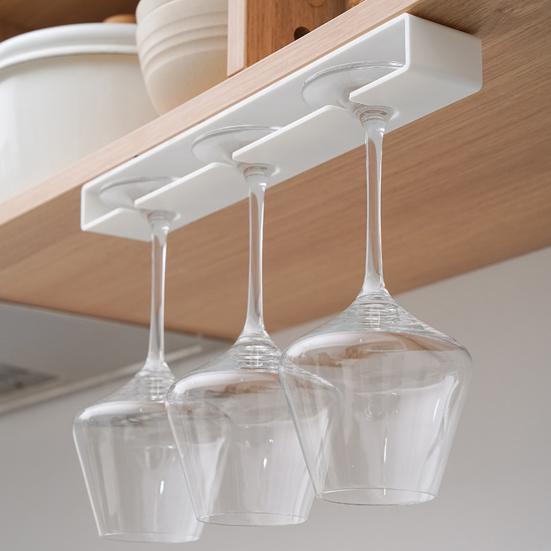Goblet Storage Holder No Punching Space-saving Great Stickiness Anti-slip Organization Storage Self-adhesive Wine Glass Upside Down Hanging