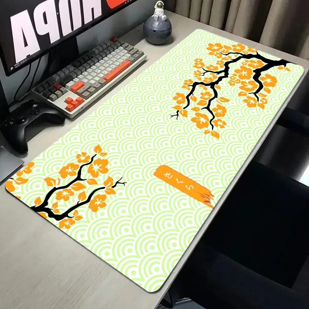 Flower Xxl Gaming Mouse Paddurable And Washable Keyboard Ruglaptop Rubber Desk Mat For Pc Laptop Computer Desks