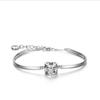 New Fashion Women 925 Silver Bracelets for Girls Jewelry Vintage Zircon Heart Bracelet for Female Valentine's Day Gift