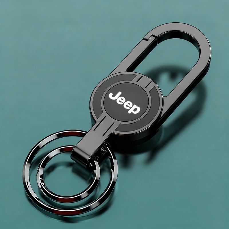 For Jeep Metal Car Emblem Keychain Logo Keyring Pendants Accessories For Jeep Grand Cherokee Wrangler JK Gladiator Compass Re