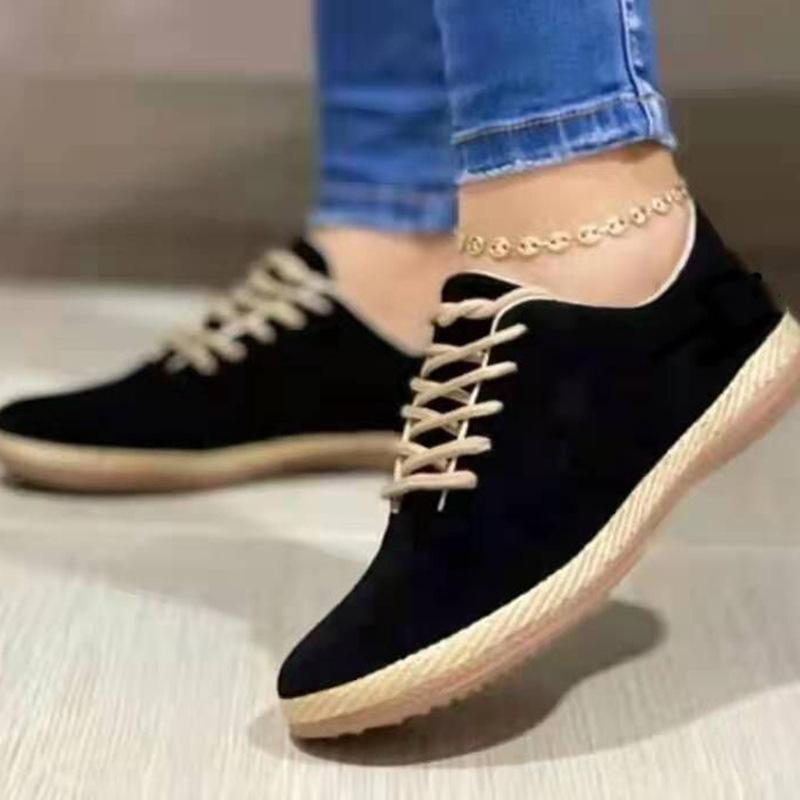 Plus Size Women's Shoes 2024 Spring Autumn Round Toe Lace-up Light Casual Women's Shoes Vintage Comfort Flat Women Loafers