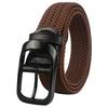 [BIGHAS] ремень мужской сетчатый ремень плетеный Без отверстий бренд повседневный деловой свободный размер большой размер Модный Расширение и сжатие гольф Прочный долговечный