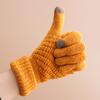 New thickened gloves men's and women's autumn and winter warm and cold-proof outdoor riding knitted wool gloves
