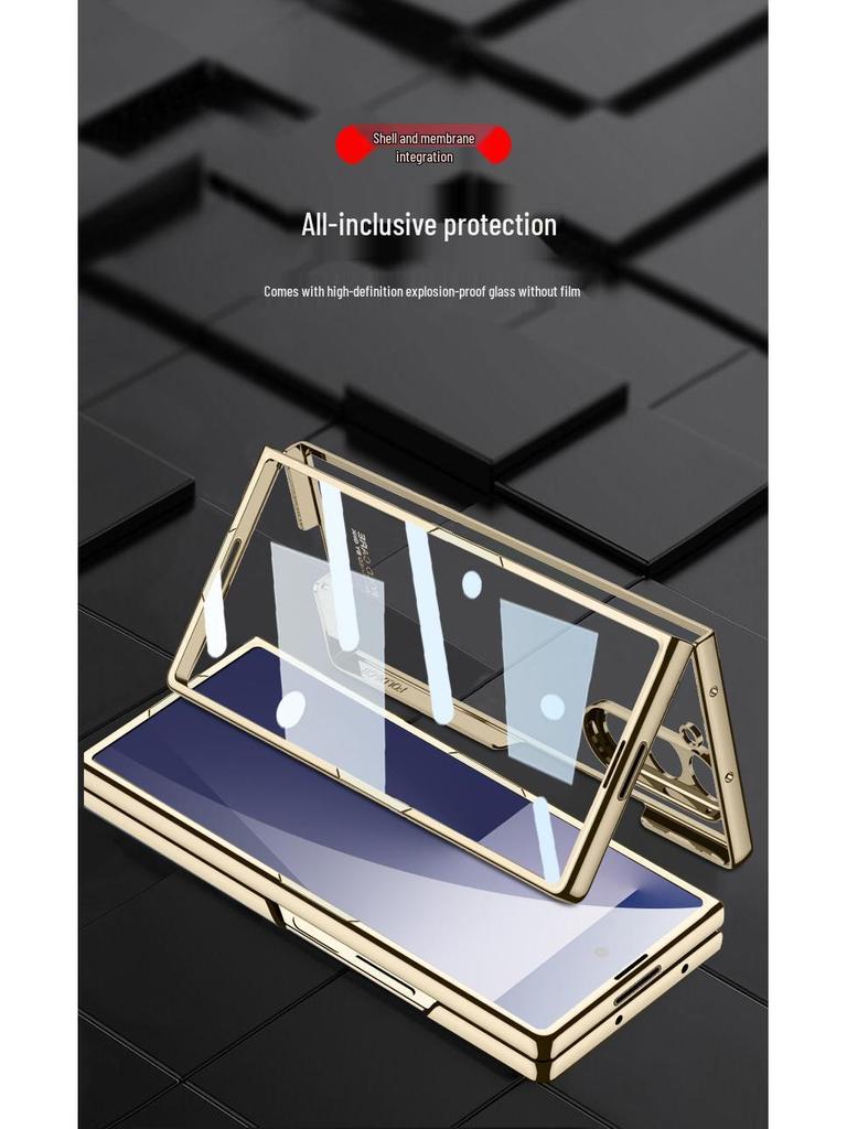 Прозрачный гальванизированный жесткий чехол Samsung Z Fold7 - Защитный складной дизайн с точной резкой