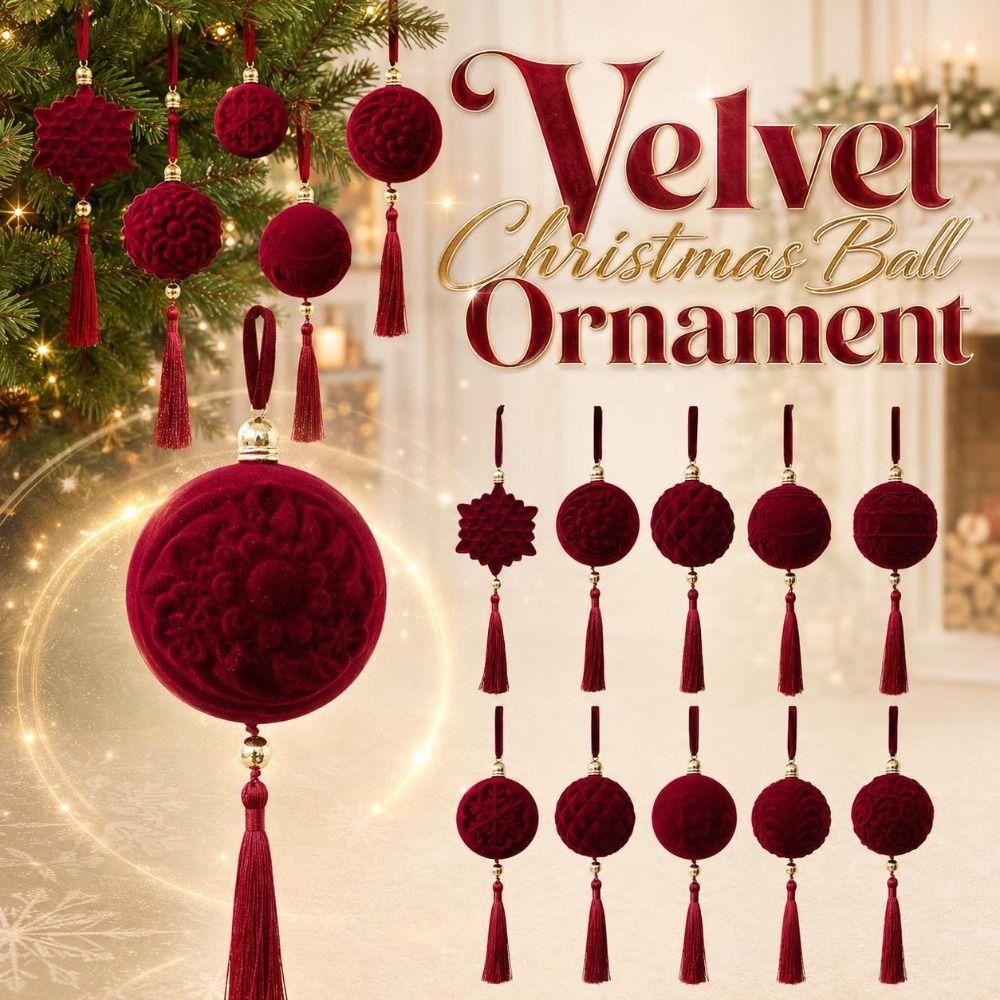Velvet Texture Christmas Ball Ornament Christmas Spheres Decor Party Decoration