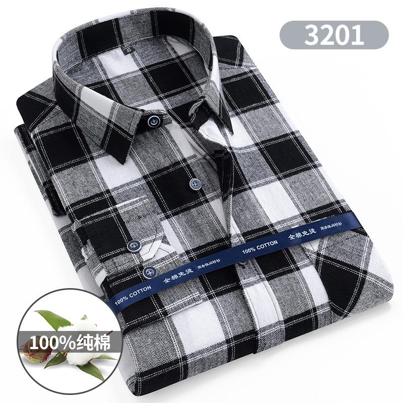 100% Pure Cotton Flannel Soft Regular-fit Long Sleeve Brushed Shirt Single Pocket Comfortable Casual Thick Plaid Shirts S-11XL