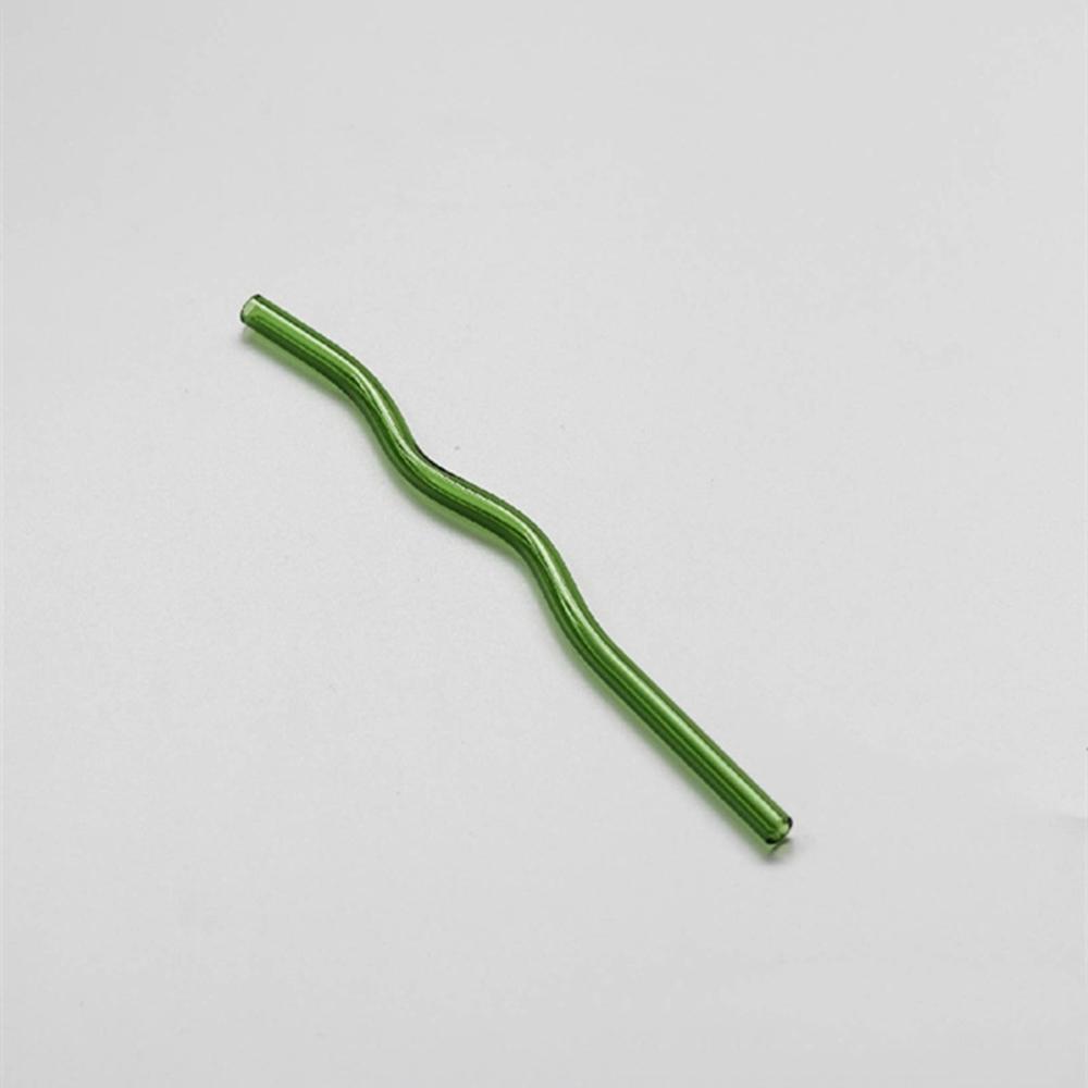 Прозрачные волнистые стеклянные трубочки, смузи, коктейли, посуда для питья, полезные многоразовые соломинки для вечеринок, бара, молока, кофе, кухонные аксессуары