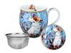 Kubek Porcelanowy Beczka Z Przykrywką Papuga Kakadu Do Kawy Herbaty