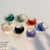 Прозрачное кольцо из смолы конфетного цвета, шарм, неровное кольцо, уникальное акриловое геометрическое кольцо, подарок