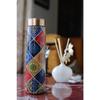 Moroccan Multicolour Designer Printed 100% Pure Sleek Copper Bottle 1 Litre | Beautiful Sleek Bottle