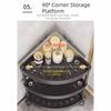 Multi-Tier Corner Storage Rack Large Capacity with Wheels Mobile Storage Rack Detachable Tiers Triangle Bathroom Storage Rack
