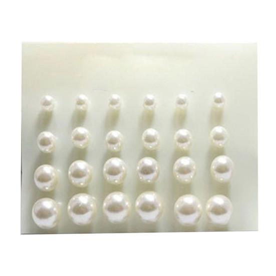 12 Pairs Party Ear Studs Faux Pearl Round Earrings