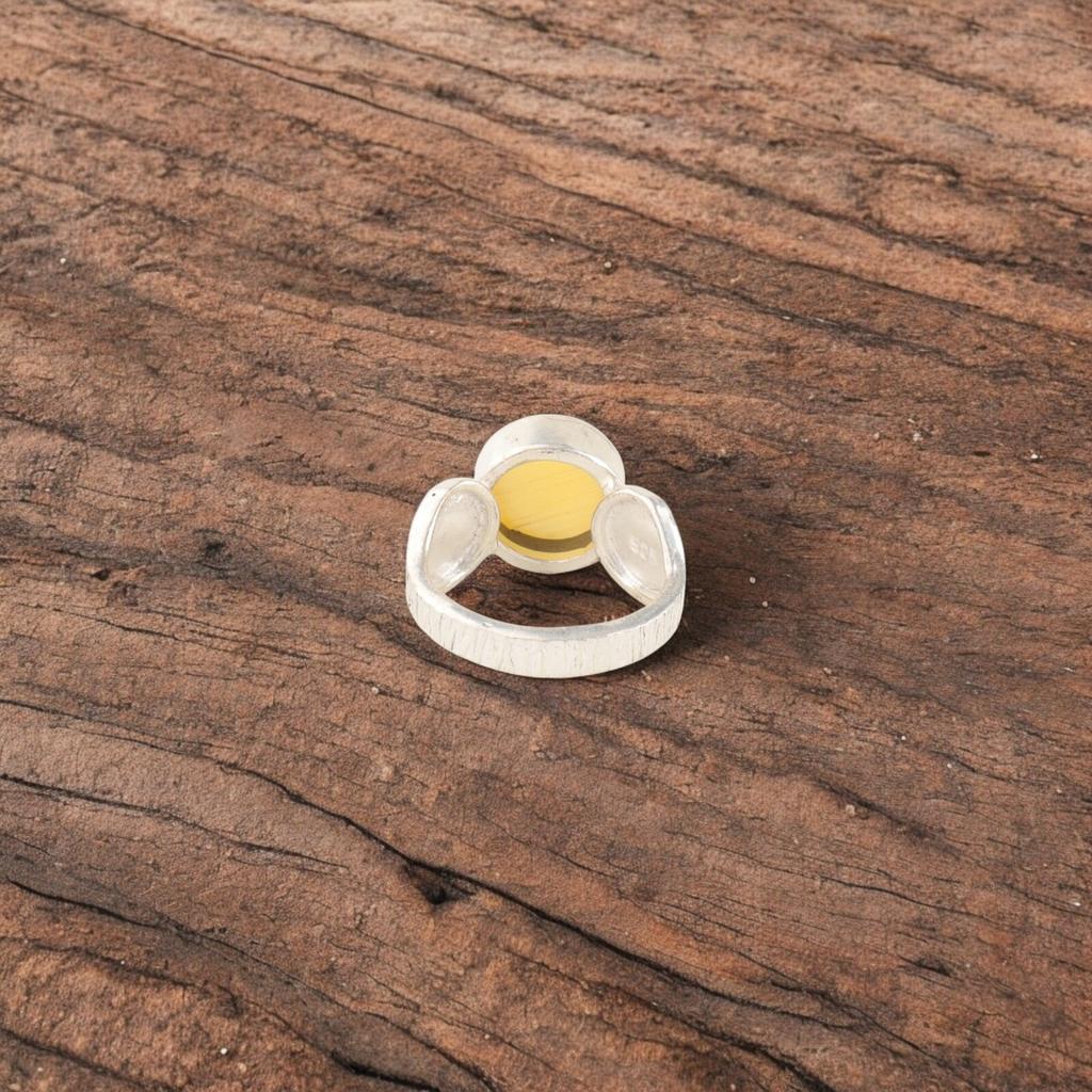 Натуральный желтый тигровый глаз драгоценный камень 925 стерлинговое серебро ювелирные изделия ручной работы кольцо для девочек RR-1-45