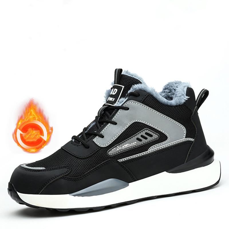 Мужские повседневные пластиковые накладки на носок рабочие защитные ботинки инструментальные защитные утепленные ботинки осень зима безопасные ботильоны защитная обувь