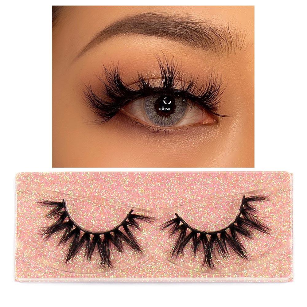 FOXESJI Eye Lashes 3D Mink False Eyelashes Fluffy Soft Natural Strip Mink Lashes Extension Volume Fake Eyelashes Thick Lash
