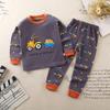 Winter Kids Long Sleeve O Neck T Shirt Pants Set Casual Baggy 2pcs Suit Cotton Cartoon Printes Outfit