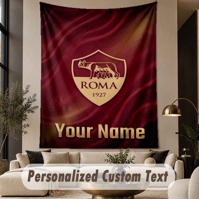 Custom Text Tapestry AS Roma Print Wall Tapestry Indoor Living Room Wall Decor