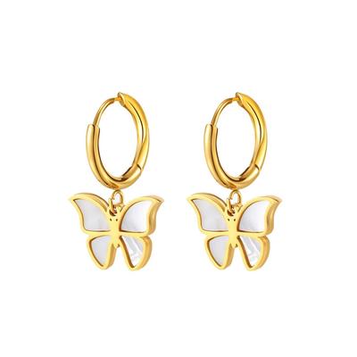 Серьги из титановой стали Cold Wind Niche Design Advanced из нержавеющей стали Mother Shell Butterfly Light Luxury Temperament