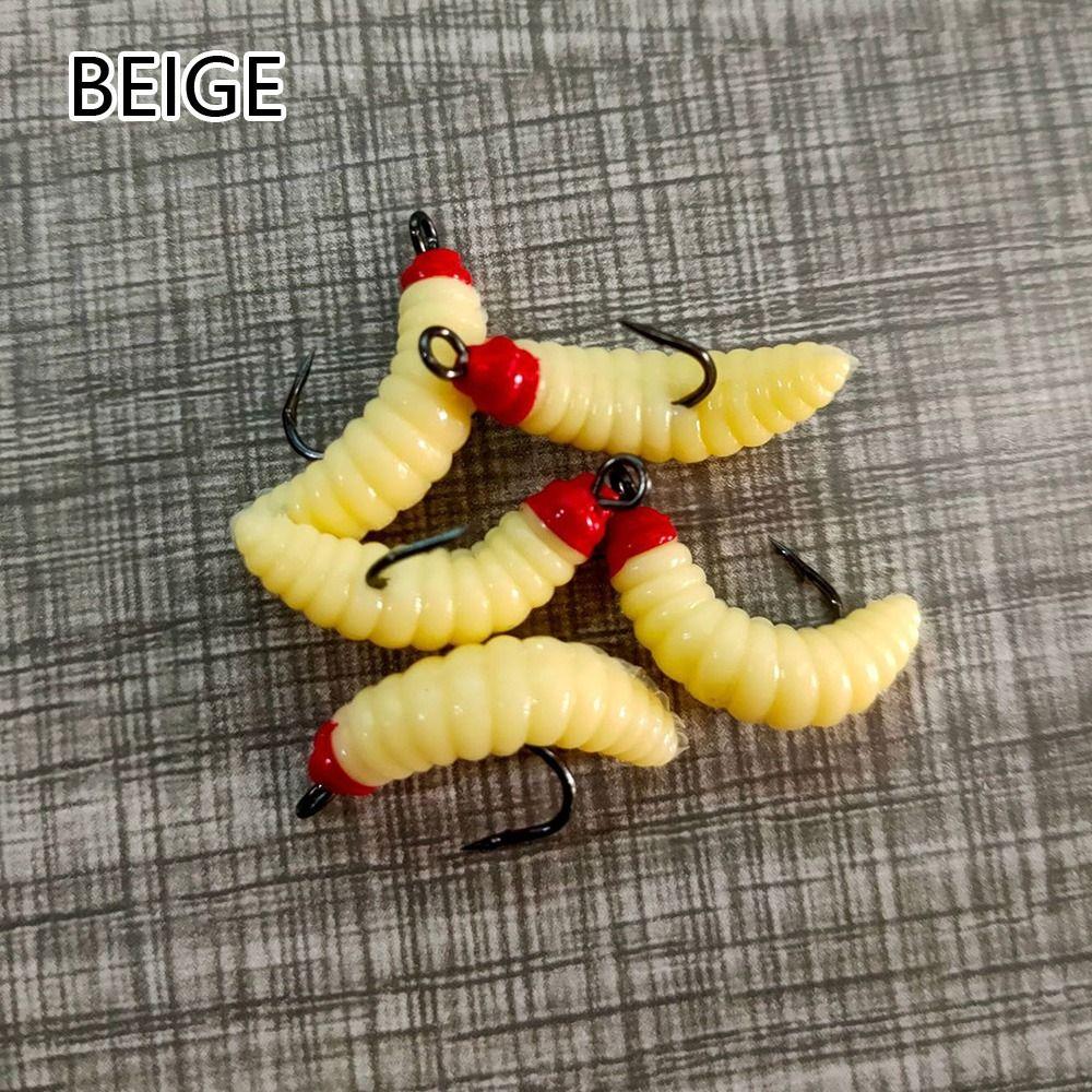 Toughness 4cm 10# hook Bionics Soft Lures Maggots Shape Tackle Road Asia Bait EarthWorm Bait