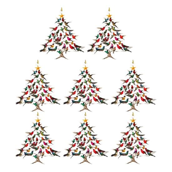 Блестящая Рождественская игрушка-колибри Двусторонняя красочная конструкция Игрушка-колибри Зимняя птица Рождественский декор