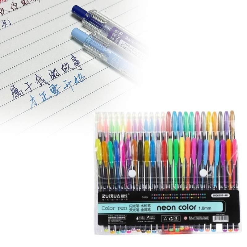 48 Color Watercolor Chalk Marker Set Student Doodle Coloring Bullet Gift Pen
