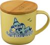 MOOMIN Mug with Lid and Wooden Snufkin "Milky" Coaster, Merchandise, Large, 350ml, Yellow, MM8403-11C