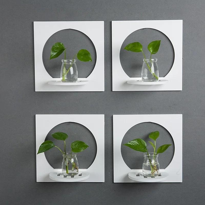 Simple Opening Free Punching Rack Simple Flower Stand Potted Bedroom Wall Hanging Decoration Home Suction Cup Rack