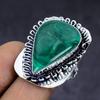 Natural Malachite Gemstone Handmade 925 Sterling Silver Jewelry Ring Size 7 L4m96