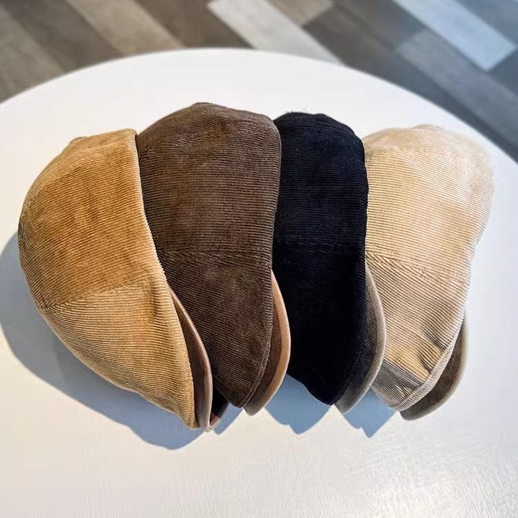 Американский Уличный Ретро Модный Берет Мужской Осенне-Зимний Вельветовый Берет Женский Универсальный Шляпа, Подчеркивающая Лицо