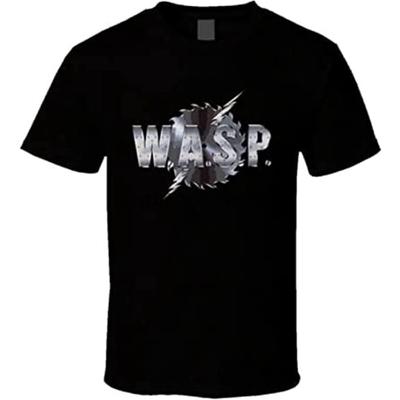 Футболка с принтом Wasp Heavy Metal Rock Music Черная мужская футболка