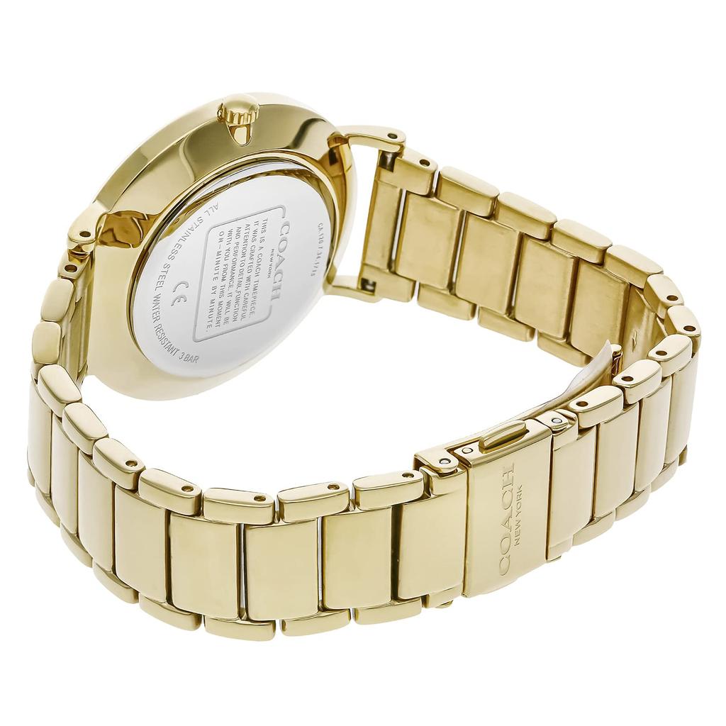 Часы PERRY Серебряный циферблат Нержавеющая сталь Минеральное стекло Кварцевые 36MM Аксессуары для часов Часовой бренд 14503345 Золото [Coach] Женские [Товар]