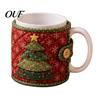 Decorative Mug Sleeves Christmas Quilted Cozy Sewing Kit, DIY Holiday Fabric Craft Kit with Festive Coffee Patterns, Sleeve Making for Beginners,