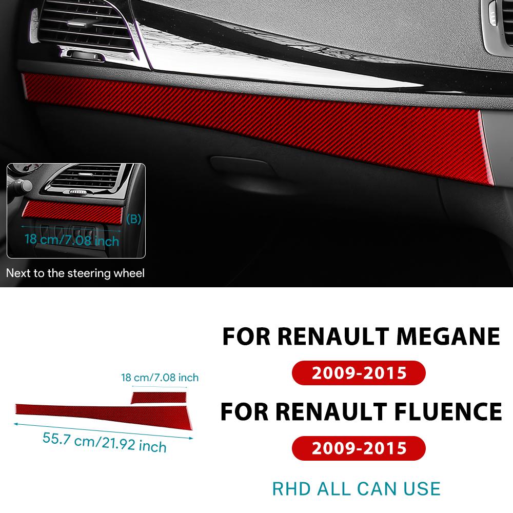For Renault Fluence Megane 3 RS 2009 2010 2011 2012 2013 2014 2015 LHD RHD Real Soft Carbon Fiber Sticker Instrument Panel Trim