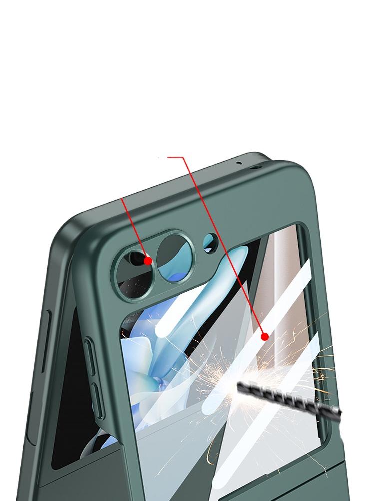 Ультратонкий чехол для Samsung Galaxy Z Flip 6 Flip6 5G, противоударный на ощупь, с защитной пленкой на передний экран