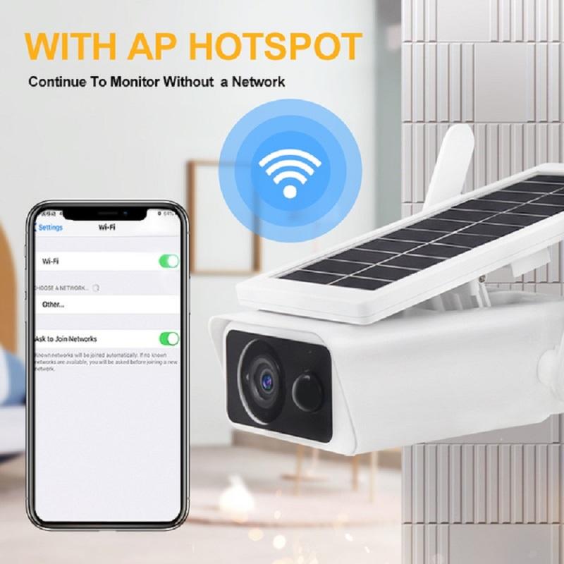 3-мегапиксельная солнечная Wi-Fi камера, беспроводная камера видеонаблюдения, низкая мощность, IP66, водонепроницаемая IP-камера с ночным видением, PIR-обнаружение